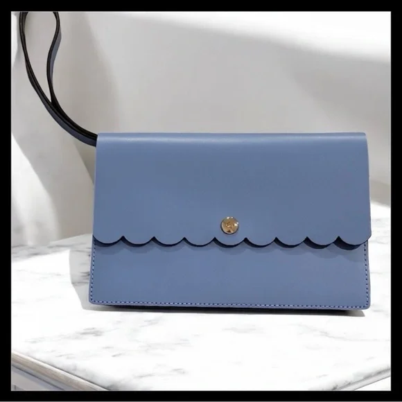 Kate Spade Periwinkle Wristlet Scalloped Detail Mollie Bradbury Street $169 NWOT - Picture 8 of 10